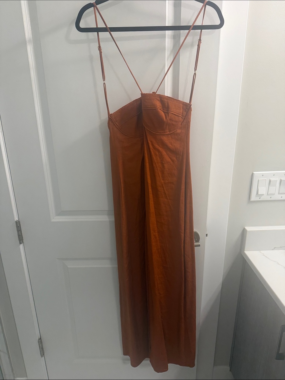 cult gaia Rust Strapless Maxi Dress